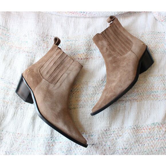 Anine Bing Brown Roy Suede Western Chelsea Boots Size 40 - Picture 3 of 7